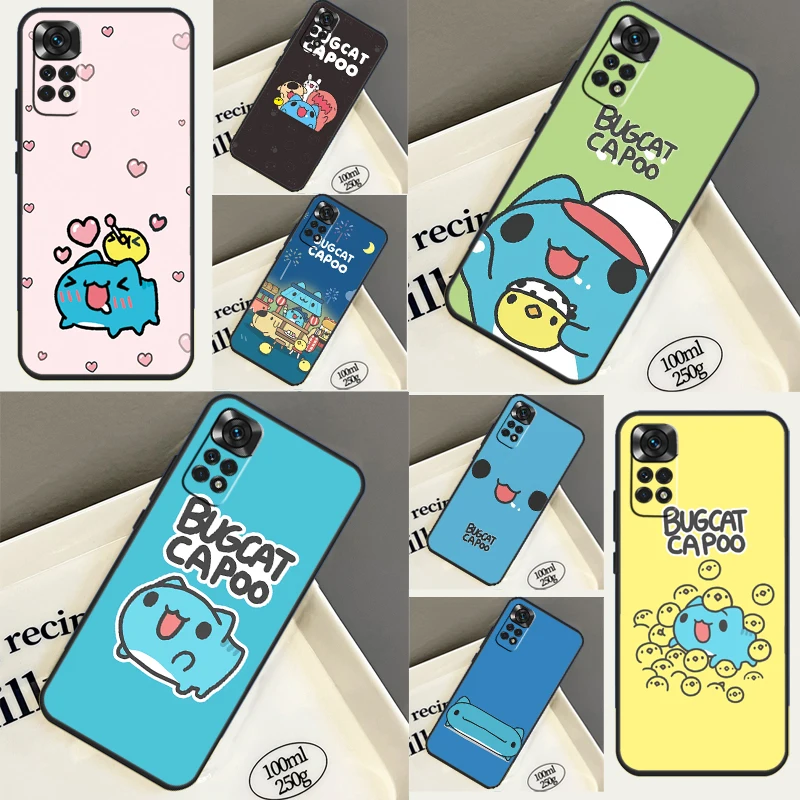 Love Comic Cat Bugcat Capoo Case For Xiaomi Redmi Note 12 Turbo 8 9 10 11 Pro 10S 11S 12S 9A 9C 10A 10C 12C Back Cover