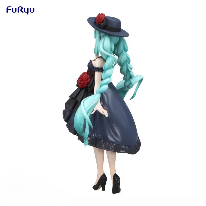 FuRyu Original Genuine Trio-Try-iT Figure Vocaloid Singer Hatsune Miku Going Out Dress Ver 19cm Collections Model Toys Figures