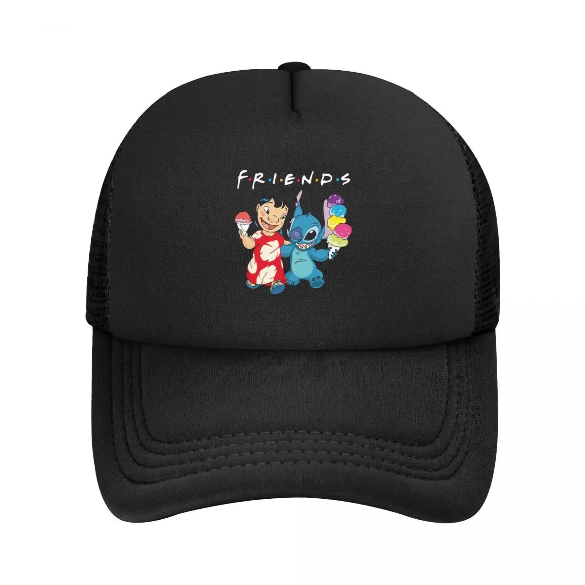 Personalized Stitch Lilo Friends Anime Baseball Cap for Men Women Adjustable Trucker Hat Outdoor