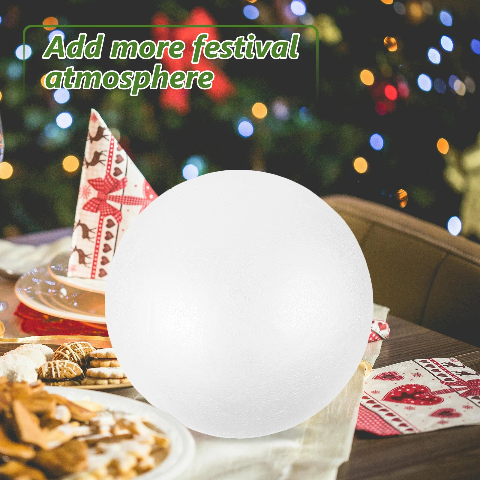 

White Polystyrene Foam Ball 20cm Craft Supply for DIY Christmas Ornament Children Activity Model Decoration Home Party Use