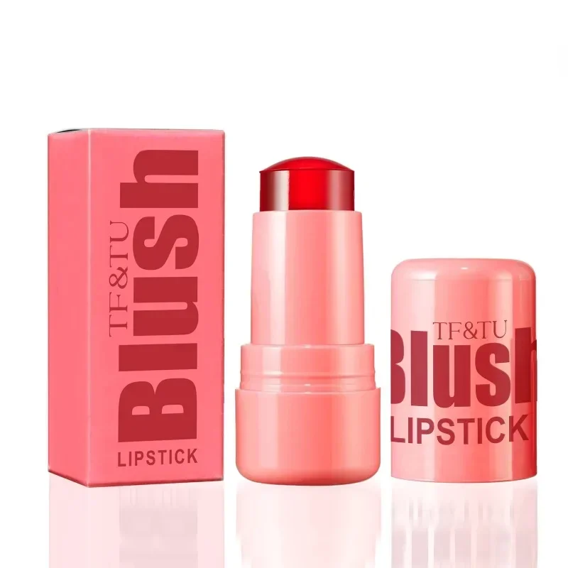 Geléias hidratado blush adesivo, água, de longa duração, iluminar, fosco, contorno facial, vermelho, 4 pcs conjunto