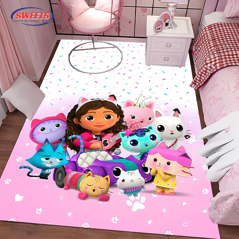 Disney Gabbys Dollhouse Carpet, Living Room and Bedroom Household Items, Kid's Room Sofa Mat, Doormat Floor Anti-slip Rug, Gift