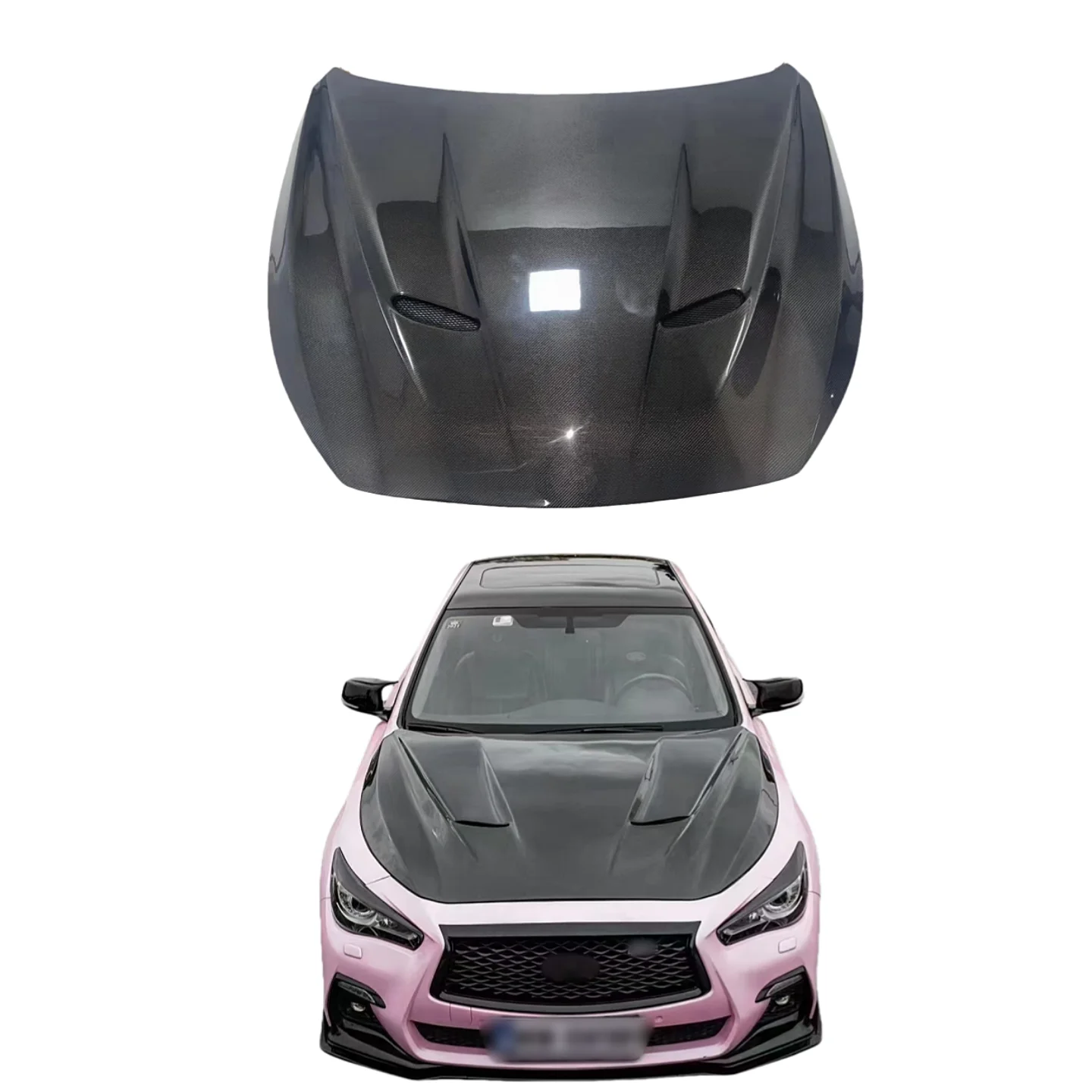 

Tom AutoQ50 Carbon Fiber Front Engine Hood for Infiniti Q50 MBJ Style Bonnet 2015+