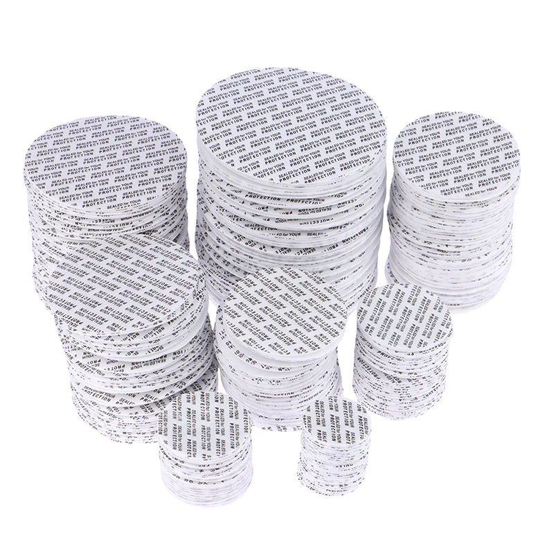 200Pcs Self-adhesive Foam Pressure Sensitive Seal Cap Lining Tamper Resistant Seals Liner For Cosmetic Jar Bottle Pot 20mm-82mm