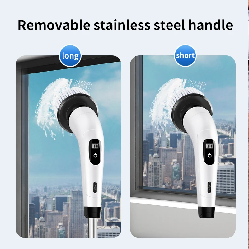 Multifunctional electric cleaning brush extended retractable wireless waterproof cleaning