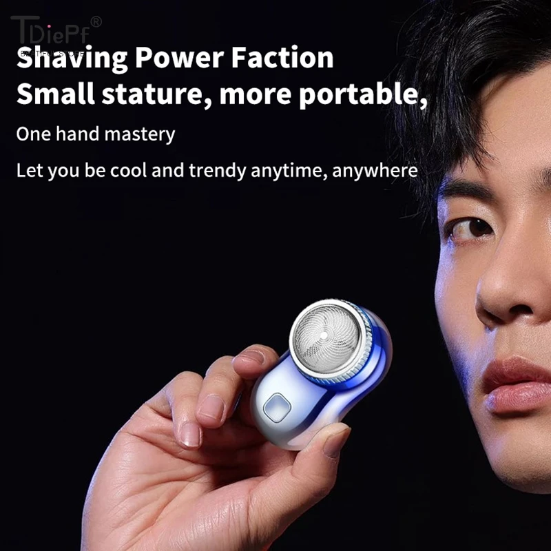 1PCS Portable Mini Electric Beard Shaving Machine USB Rechargeable For Men Wet Dry Face Beard Shaver Knife Low Noise Accessories