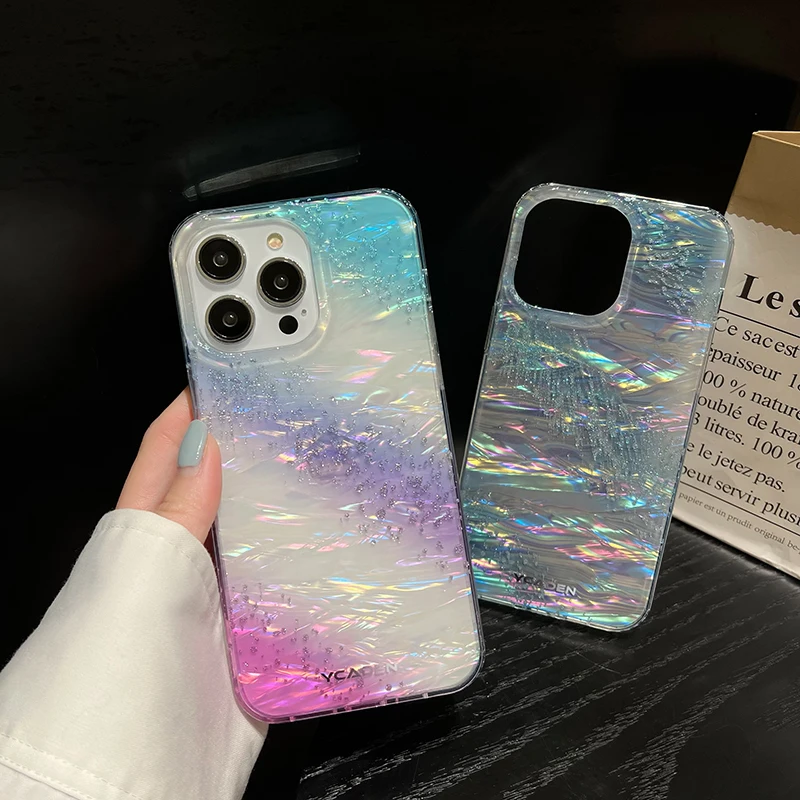 

Pretty Glitter Shell Pattern Case For iPhone 13 14 17 15 Pro Max 16 Plus Phone Cover Accessories