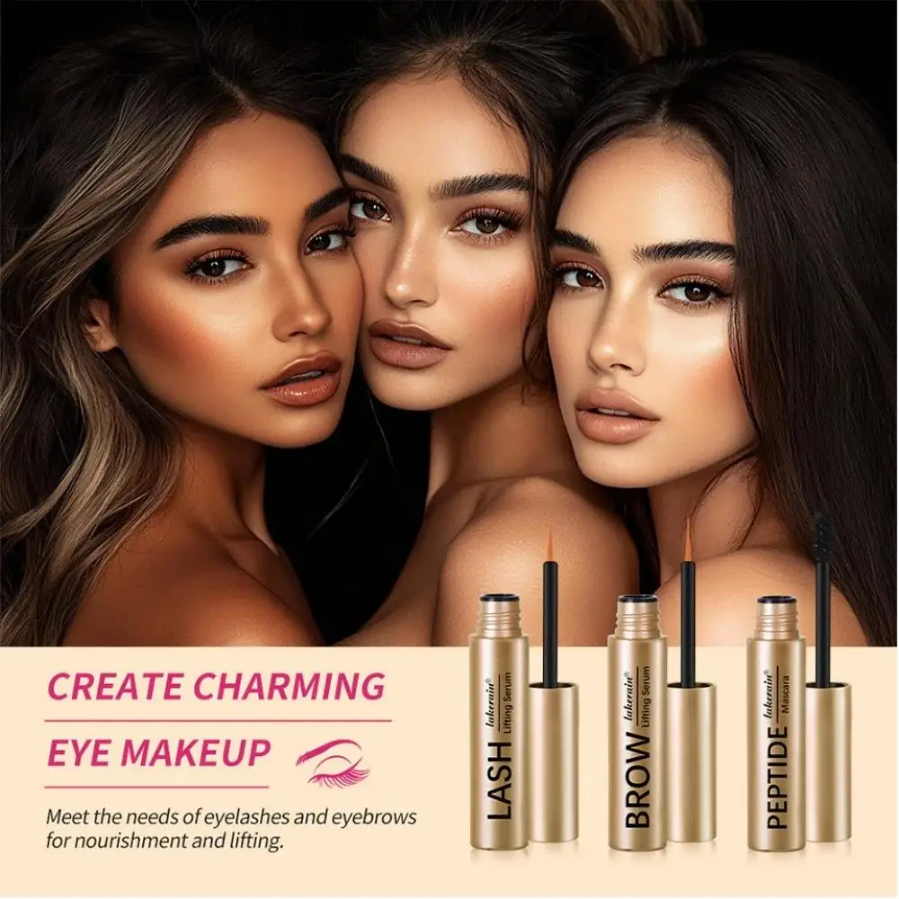 天然ペプチド配合まつげ美容液マスカラエンハンサーキット、より長く太くまつげと眉毛を実現するアイメイクアップ