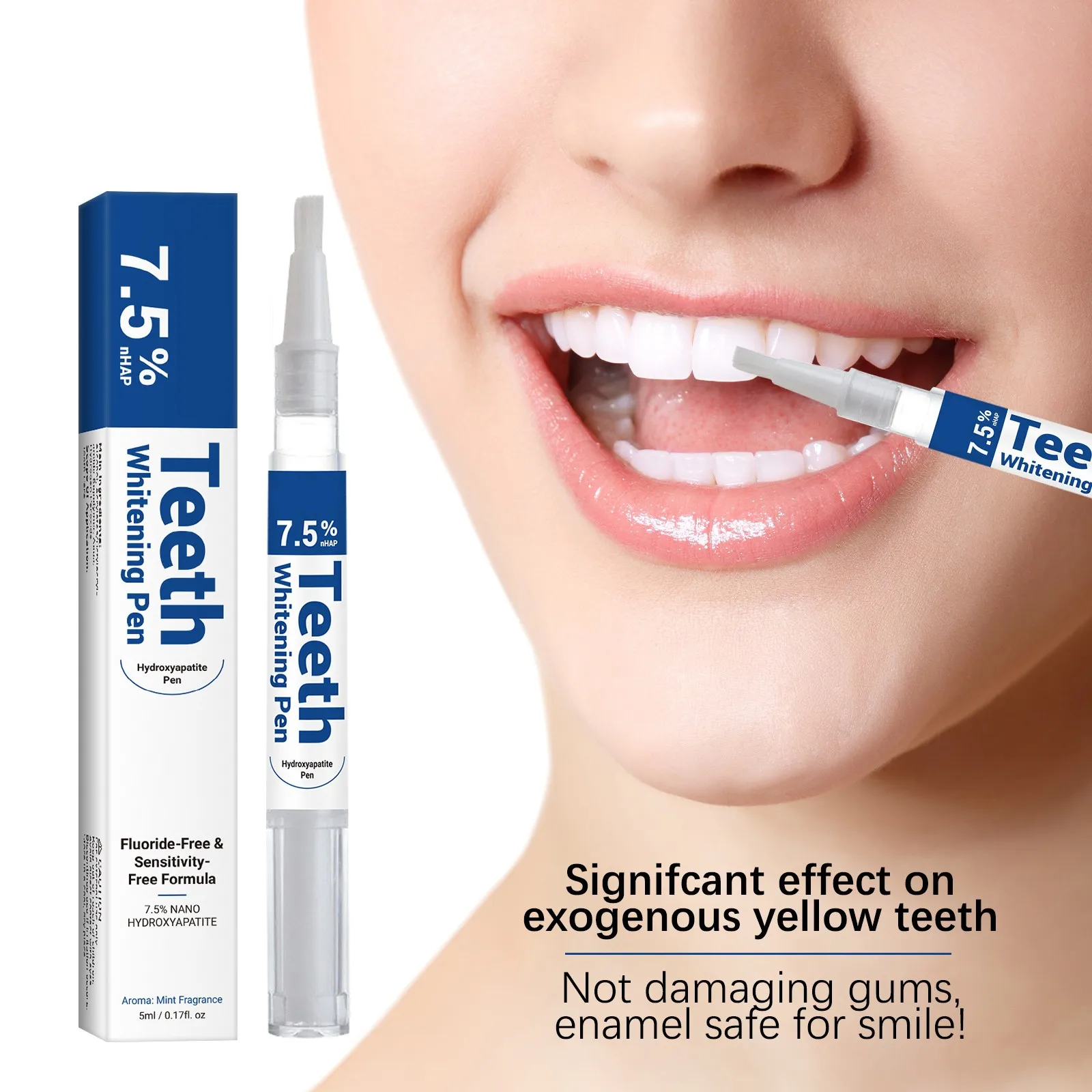 Idroxyapatite Dentifricio Placca dentale Smacchiatore Pulizia Alito fresco orale Migliora lo sbiancamento dei denti sensibile Penna gel per denti