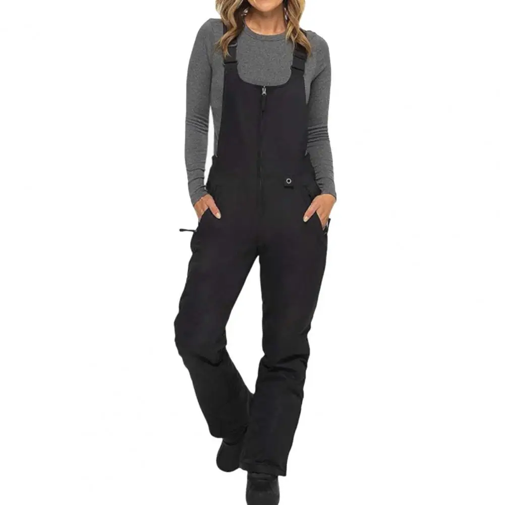 Pantaloni da sci isolati Tuta unisex Salopette da sci impermeabile con chiusura frontale con cerniera Pantaloni da snowboard invernali antivento