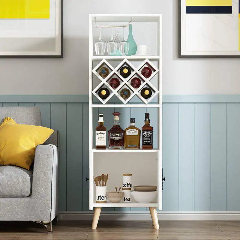 

Designer Nordic Bar Cabinet Shelves Storage Accessories Wood Modern Display Wine Cabinet Small Corner Estante Home Furniture