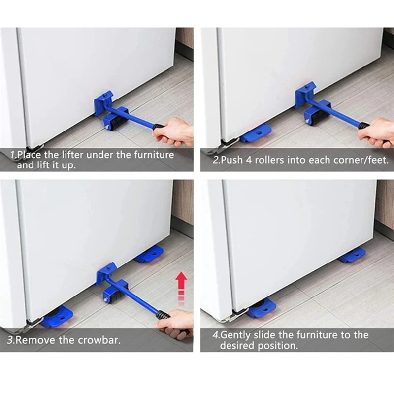 Furniture Lifter Mover Tools Set Heavy Duty Furniture Moving Tools Moving Sliders Moving Roller Wheel For Fridge Sofa Durable