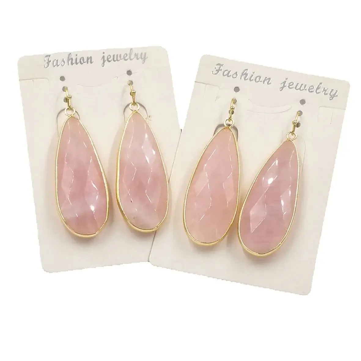 

WT-E662 WKT 2025 New Arrival Design Natural Stone Pink Quartzs Earrings Oval Shape Noble Party Jewelry Ladies Gift