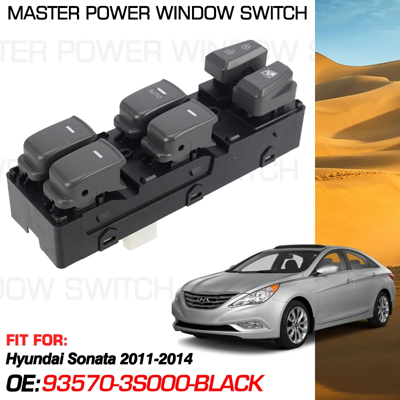 

93570-3S000 Front Left Car Power Window Switch Master Panel 16 Pins For Hyundai Sonata 2011 2012 2013 2014 93570-3S000RY Black