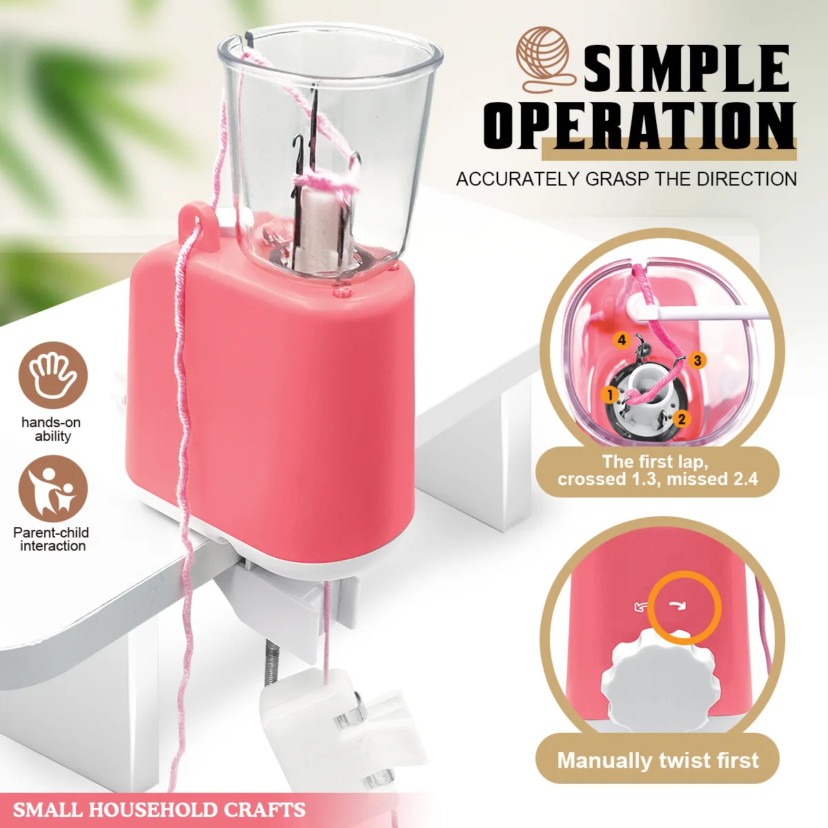 Electric Knitting Machine for CrochetHome Cord Knitter Weaving Machine Automatic Knitting Loom Machine for Braiding Bracelets