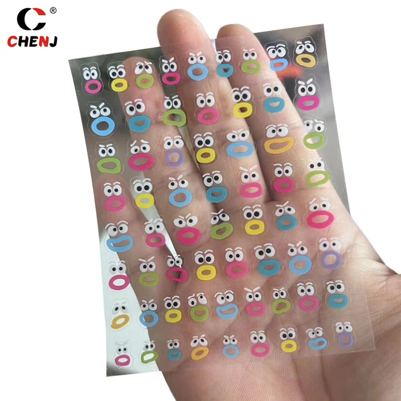 1 pçs bonito kawaii unhas adesivos criativo engraçado boca monstro arte do prego adesivo moda diy à prova dwaterproof água descascável adesivos de unhas