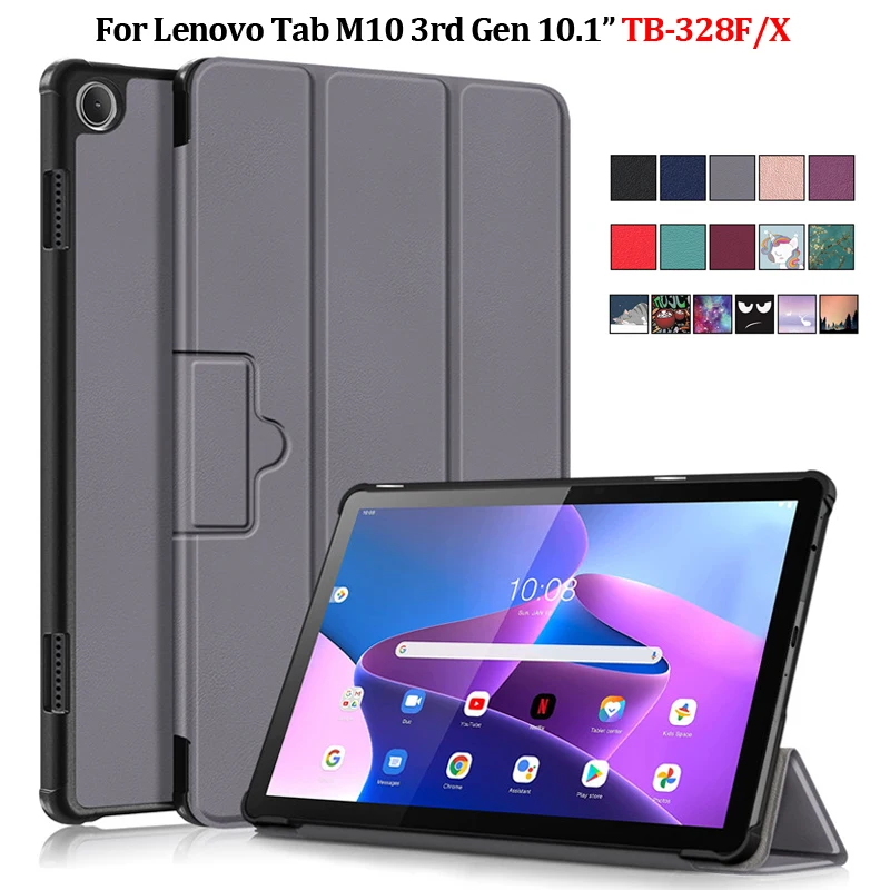 For Lenovo Tab M10 3rd Gen TB328FU TB328XU Case 10 1 inch Magnetic Fold Leather Stand Tablet Funda For Lenovo Tab M10 Gen 3 Case