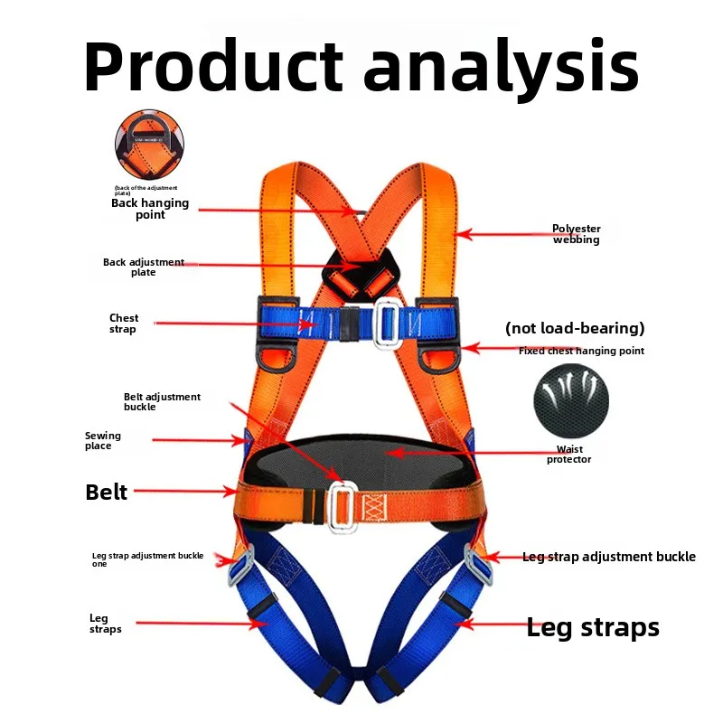 حزام الأمان المتكامل الأوروبي المعياري الجديد 5 نقاط نوع كامل الجسم العمل الجوي حزام الأمان المضاد للسقوط نوع 5 نقاط