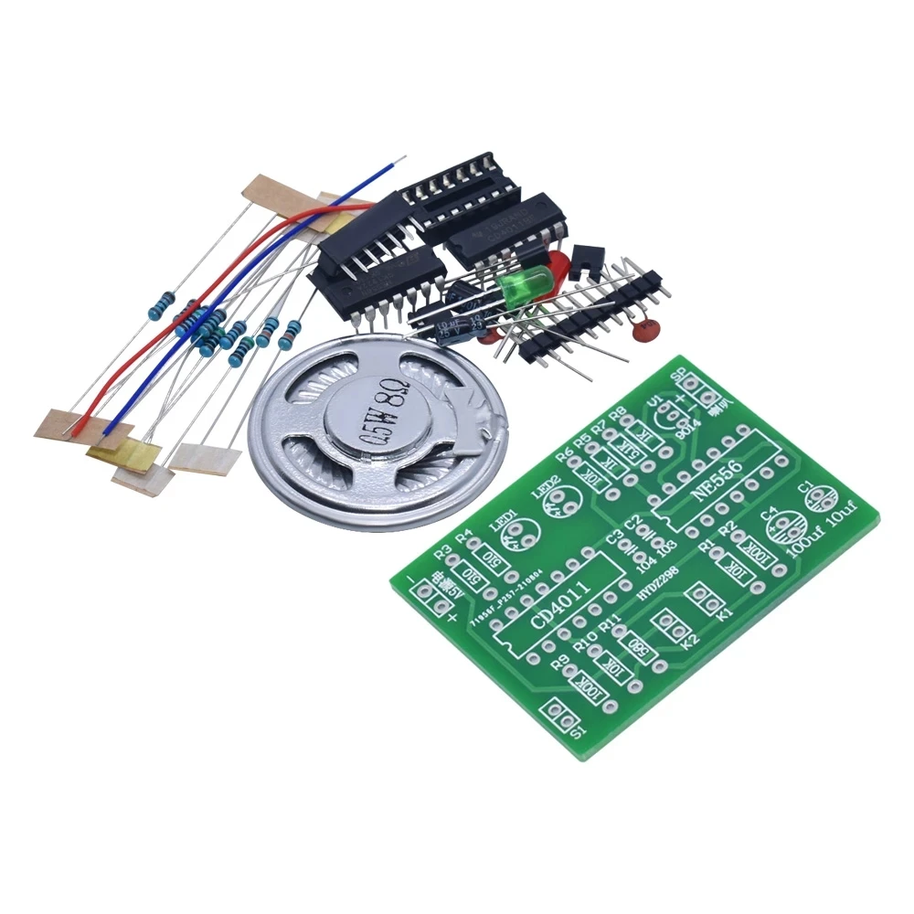 Dual way burglar alarm kit 120 ambulance alarm sound student principle experiment training CD4011 circuit board NE556 chip