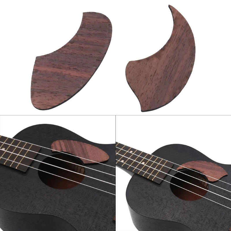 Anti-scratch Ukulele Pickguard Teardrop Shape Pick Guard Rosewood Shield Portable Ukulele Accessories for Ukulele Player