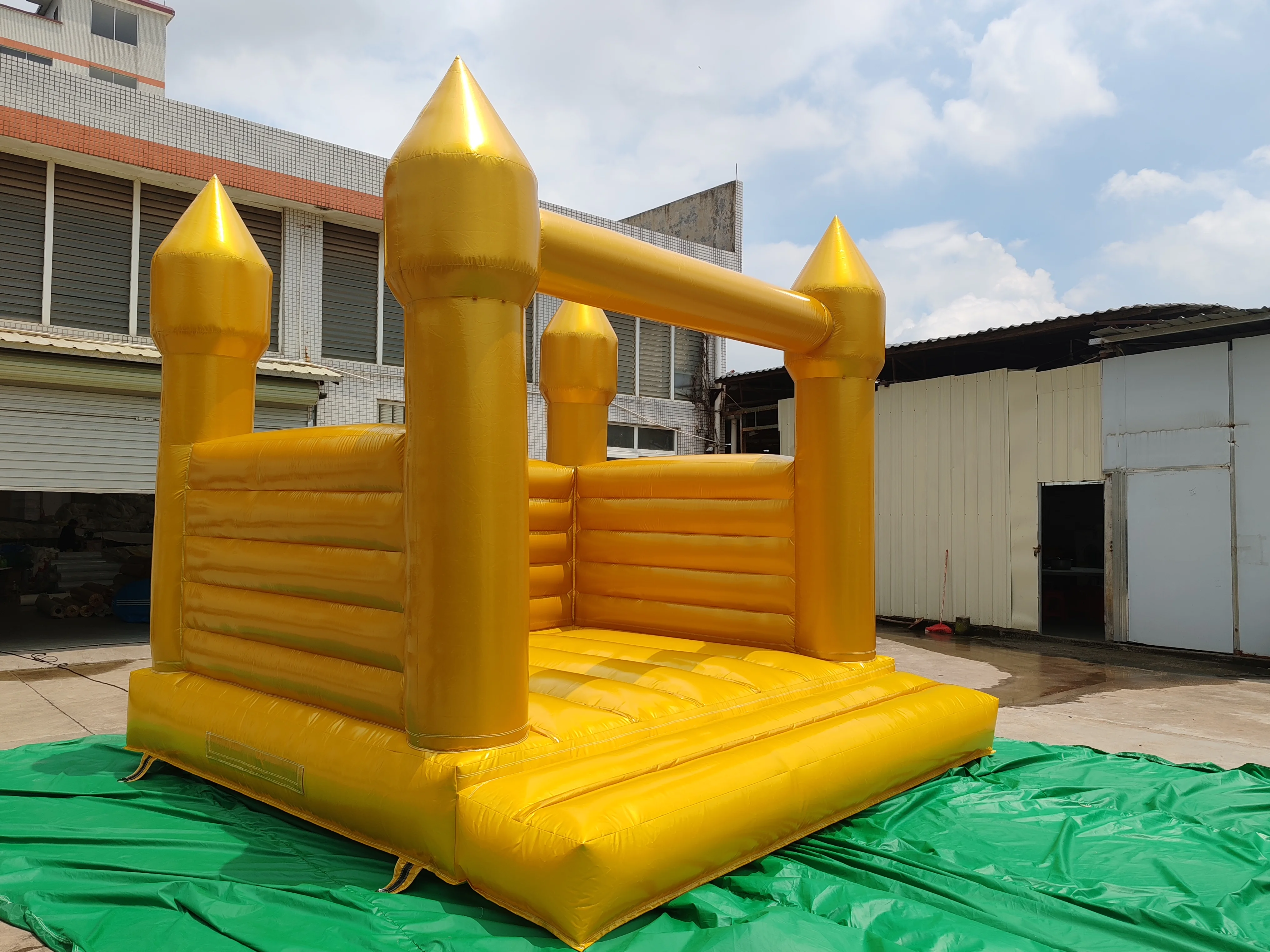 Casa de rebote inflable de oro brillante, castillo hinchable de PVC, casa de rebote de Luna, casa de rebote de boda