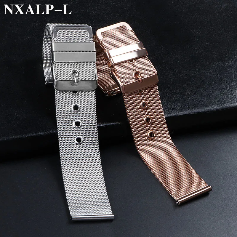 Mesh Milanese Watchband 18mm 20mm 22mm Quick Release Universal Stainless Steel Metal Watch Band Strap Bracelet Black Rose Gold