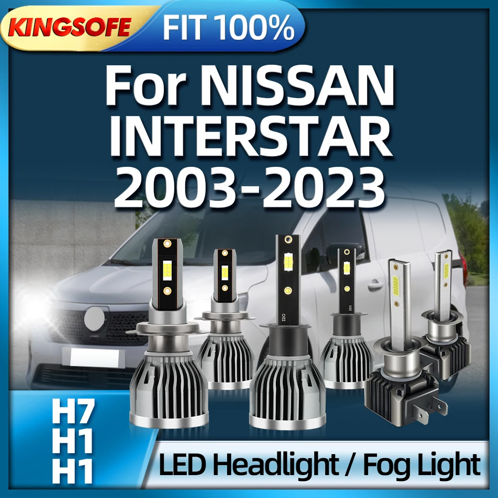 KINGSOFE 12V LED Bright Headlight H7 H1 Light Bulbs For NISSAN INTERSTAR 2003 2004 2005 2006 2007 2008 2009 2010 2011 2012-2023