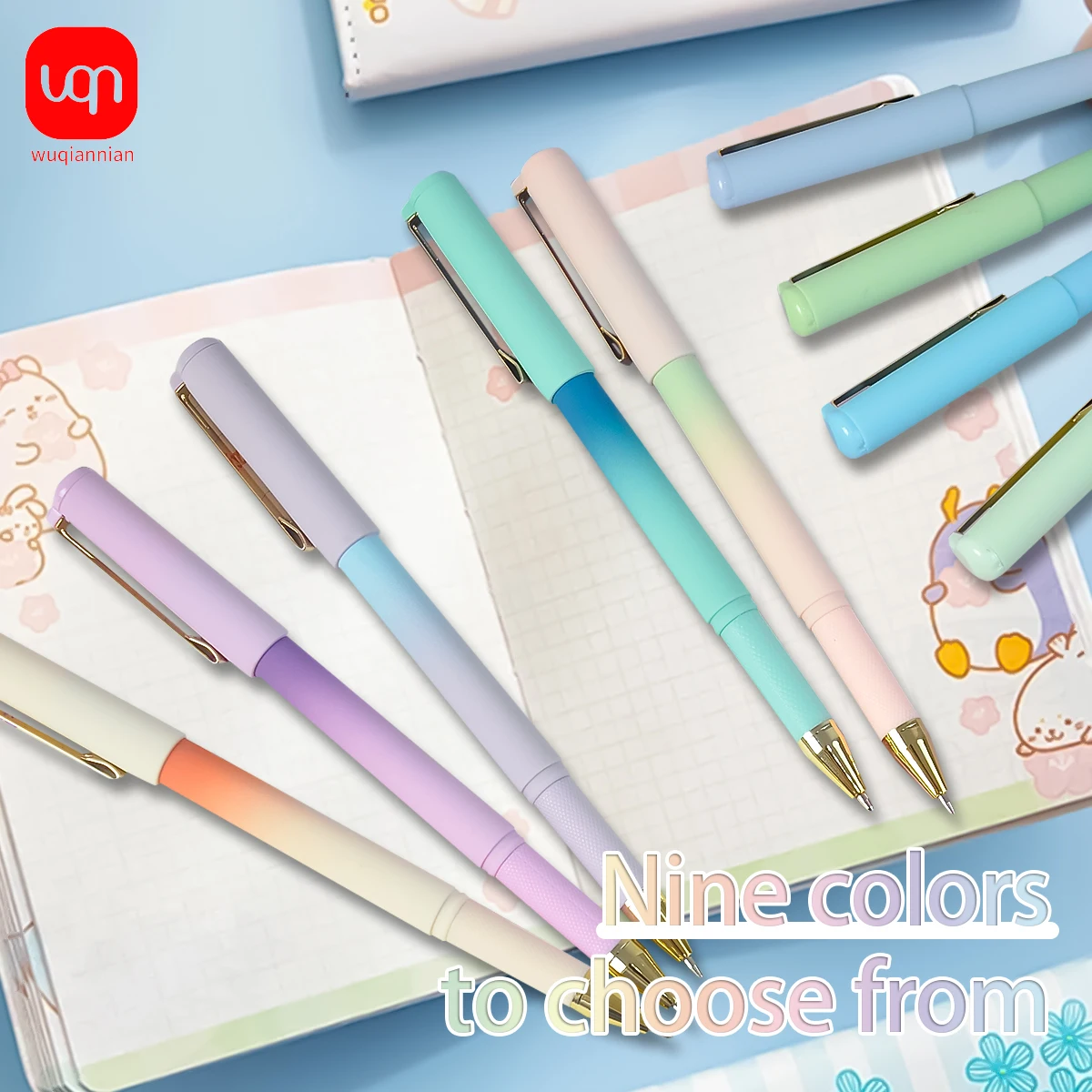 

9 High-Quality Gradient Color Pen, 0.7mm Tip, Smooth Writing, Multicolor Ink, Ideal for Note-Taking, School and Office Supplies