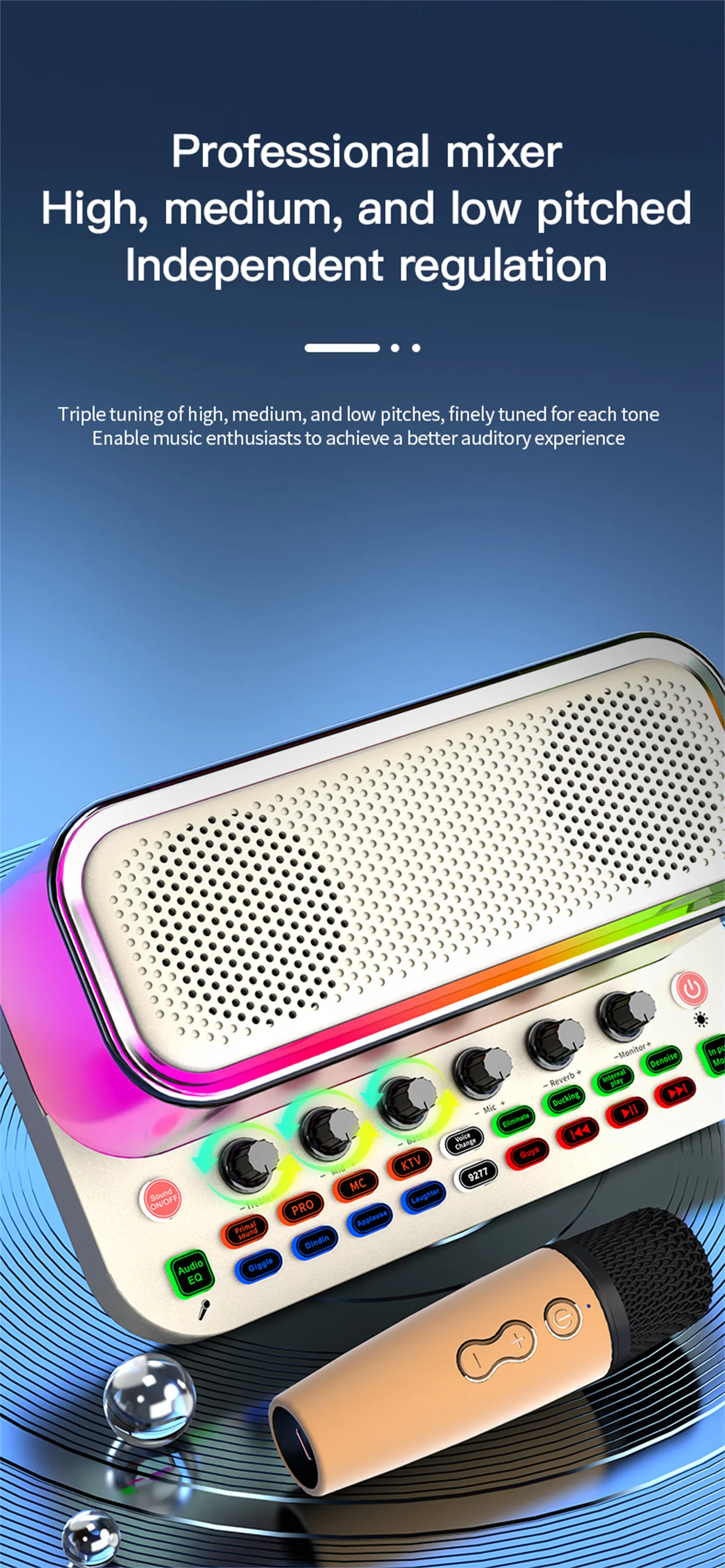 GAX-SY11 プロフェッショナルサウンドカードオーディオオールインワン カラフルライト ホームポータブル アウトドアレコーディング ライブ歌唱