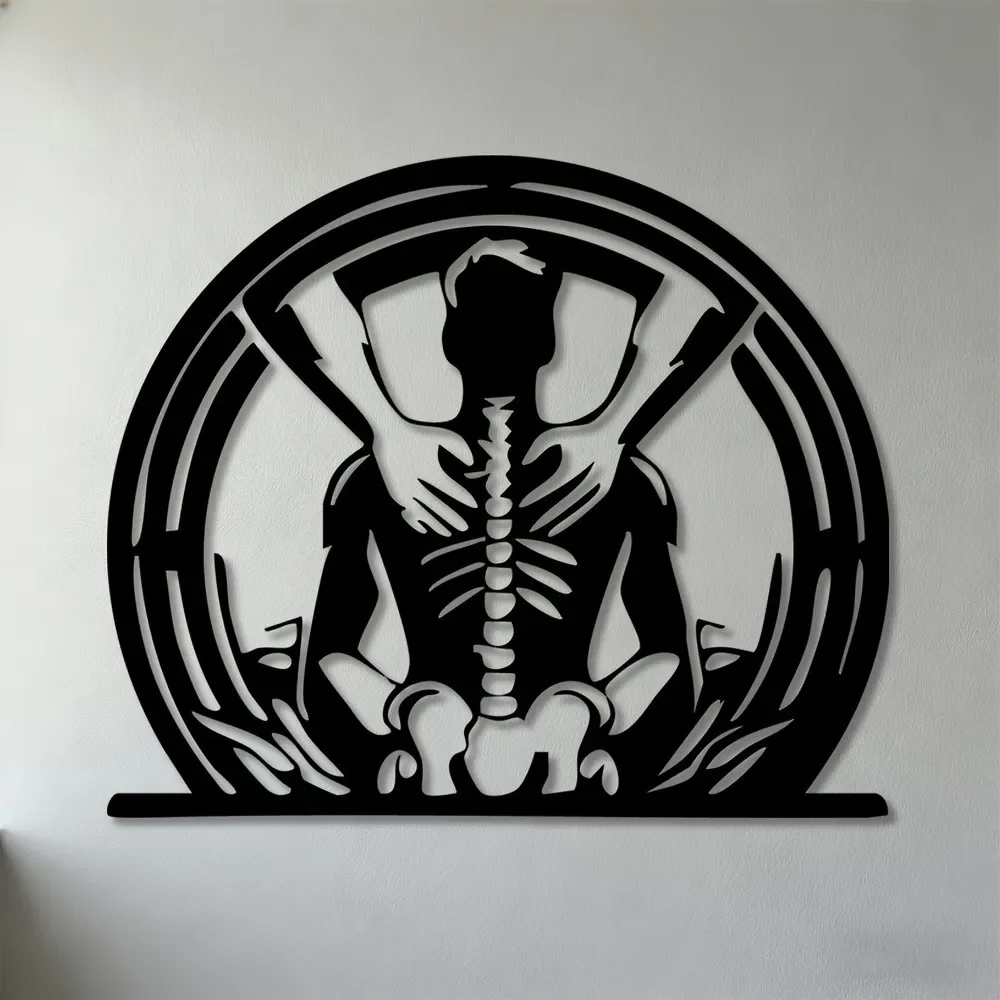 CIFBUY Spine Metal Wall Art Iron Sculpture Massage Decor for Clinic Lounge Office Health Center Flat Hanging Home Decor