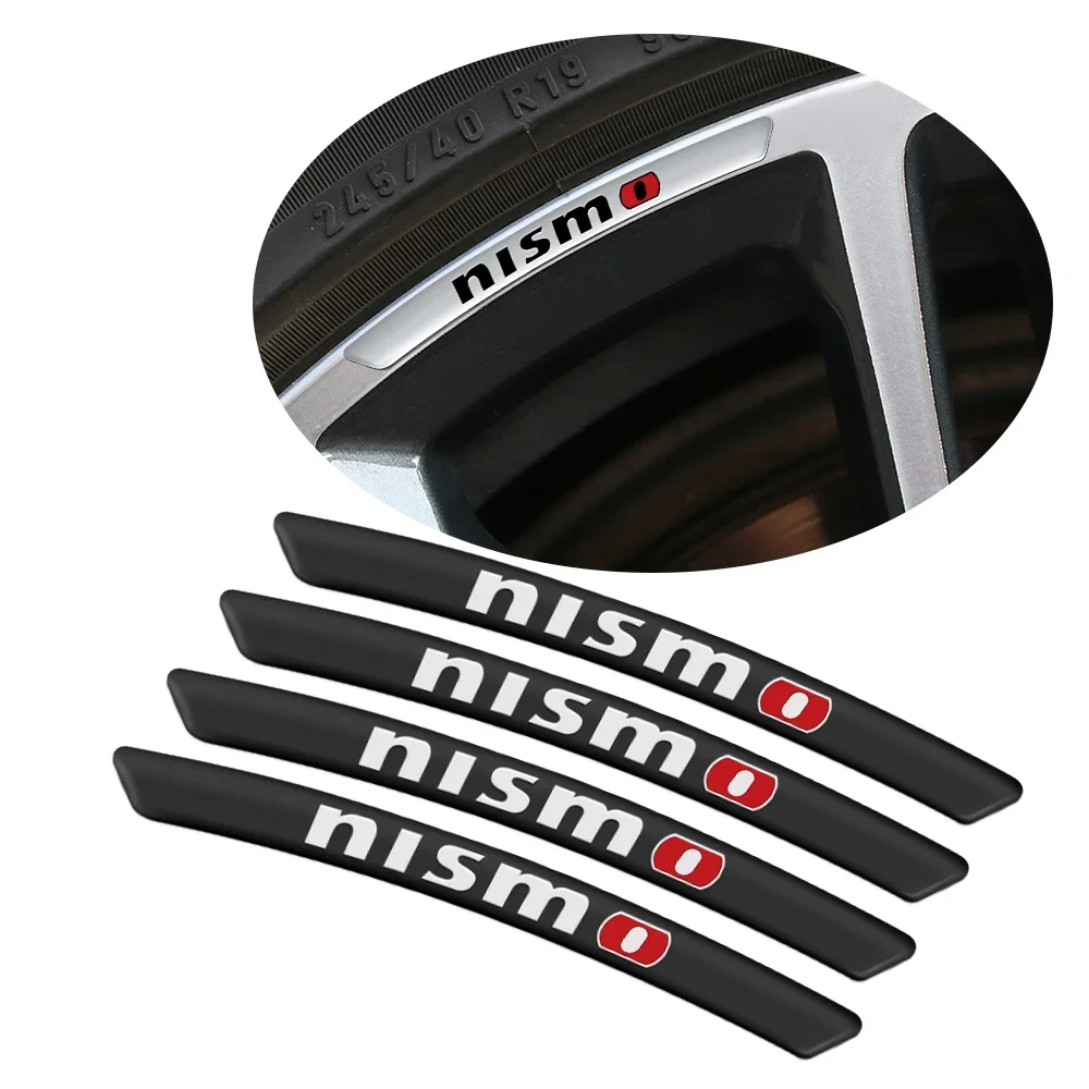 

4pcs Aluminum Car Badge Wheel Rims Sticker Auto Refit Accessorie For Nissan Nismo Tiida Almera X-Trail Xterra Teana GTR Versa