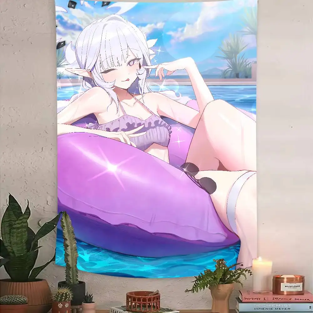 Kawaii Cute Hot Pretty Akeboshi Himari Fashion Gaming Tapestry Living Room Bedroom Gamer Room Decoration Large Luxury Tapestry