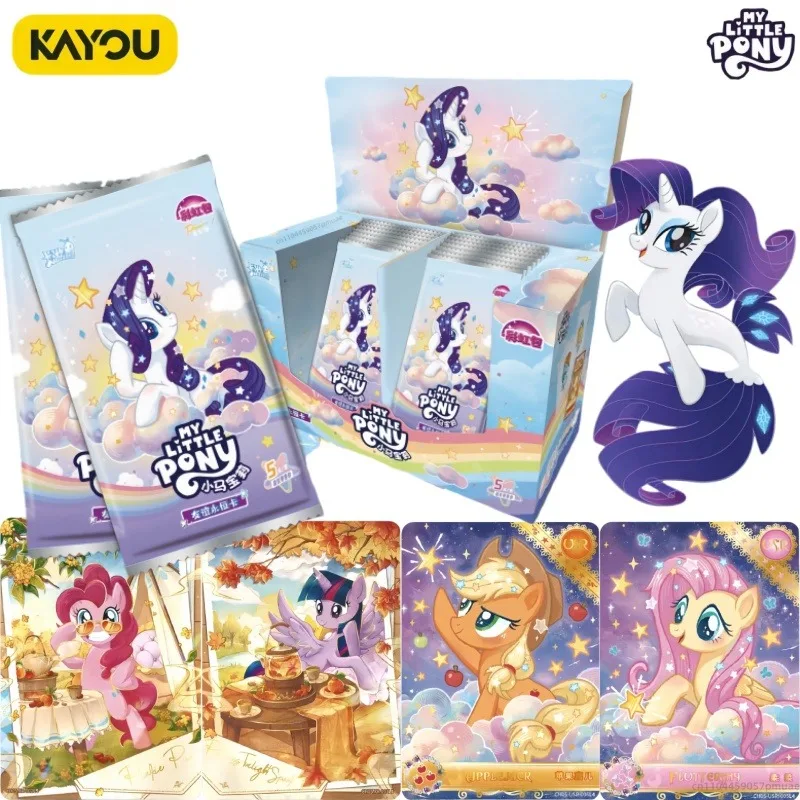 

KAYOU Authentic My Little Pony Friendship Eternal Rainbow Bag 5th Bullet Collection Card Anime Peripheral Toys Flash Card Gift