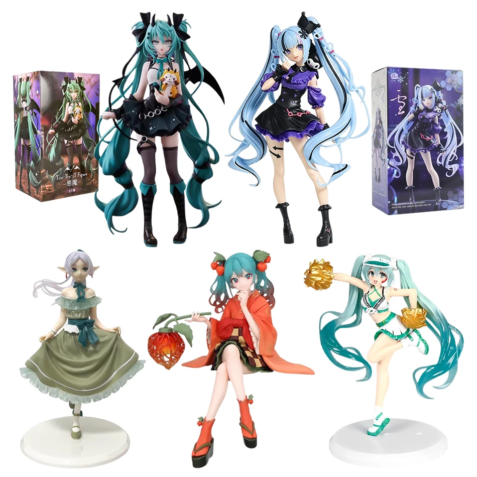 Heiße Anime-Figur 21cm Hatsune in Sitz- und Stehpose, Niedliche Süße Actionfigur, PVC-Spielzeug, Desktop-Sammlerstück, Geschenk, Auf Lager