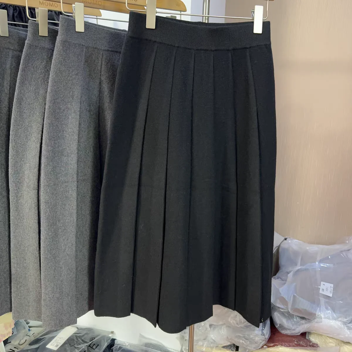 

Шерстяная юбка трапециевидной формы с высокой талией, винтажная длинная универсальная юбка-трапеция, повседневная одежда из хлопка