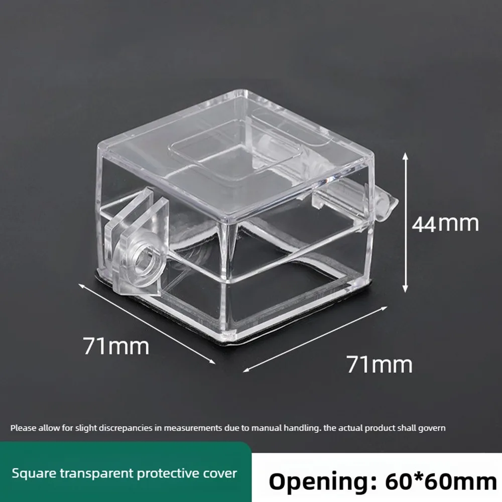 1Pcs 40/50/60mm Button Protection Cover PC Lockable Anti Misoperation Cover Square Hole Transparent Emergency Stop Cover