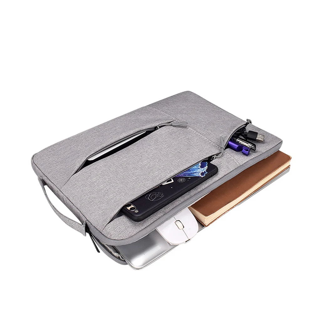 

13.3 Inches Laptop Tote Bag Large Capacity Lightweight Portable Briefcase for Outdoor Commute Notebook Storage Pouch Grey