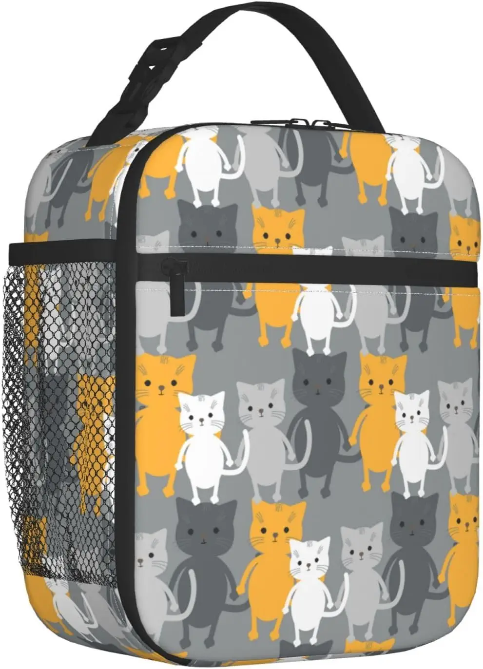 

Cute Cat Insulated Lunch Bags Cooler Tote Organizer Bags Reusable Lunchbox For School Work Picnic Camping Travel