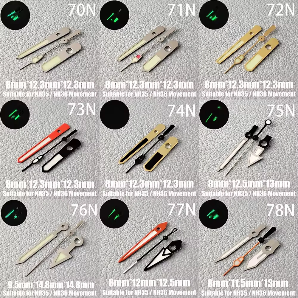 Watch Hands NH35 Hands NH36 Hands Green Luminous Hands Second Hands Watch Accessories Suitable For NH35,NH36 Movement image 4
