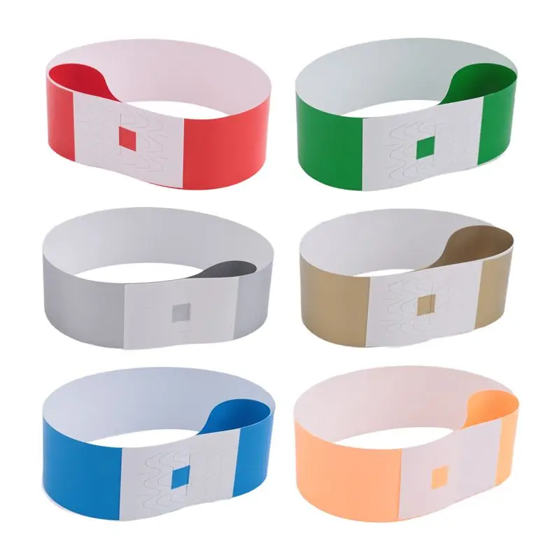 

FEDI-600 шт. неоновых цветных браслетов для мероприятий, водонепроницаемые легкие идентификационные браслеты из синтетической бумаги для активного отдыха.