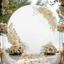 Round Backdrop Cloth Cover Portable Foldable Solid Color Spandex Arch Backdrop Cover Wedding Birthday Party Holiday Decorations