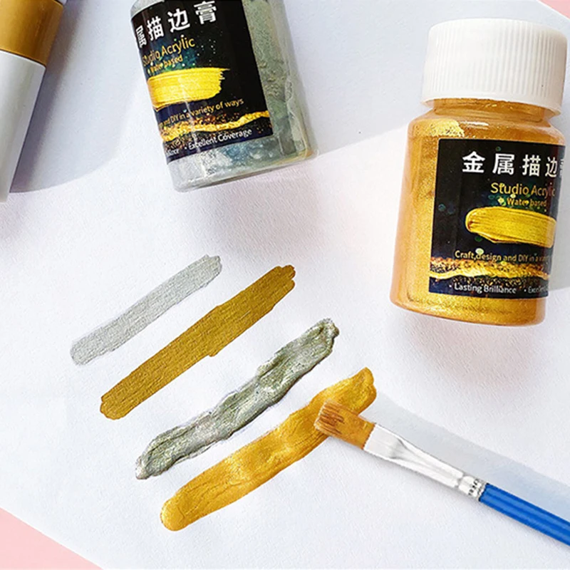 30ml metallische Acrylfarbe Harz pigmente Gold Silber Farbe für DIY Epoxidharz Schimmel Schmuck herstellung Werkzeuge hand gefertigtes Handwerk