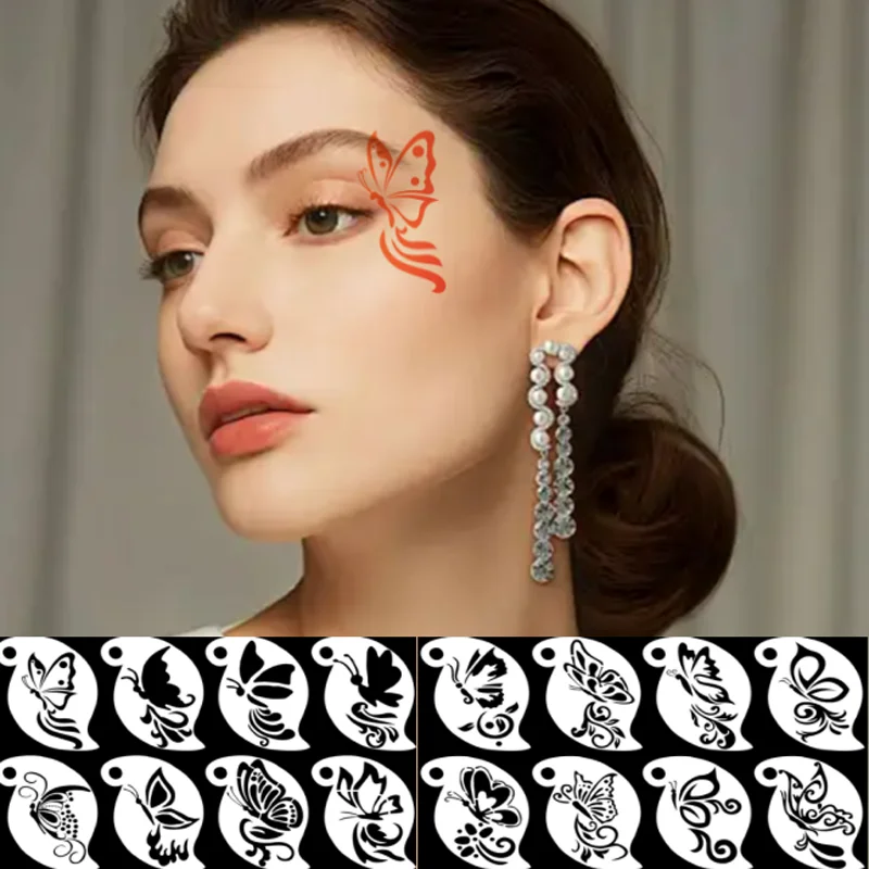 

Eye Butterfly Hollow Tattoo Template Facial Painting Makeup Stencil DIY Ball Cosplay Carnival Makeup Cosmetic Mold Tools
