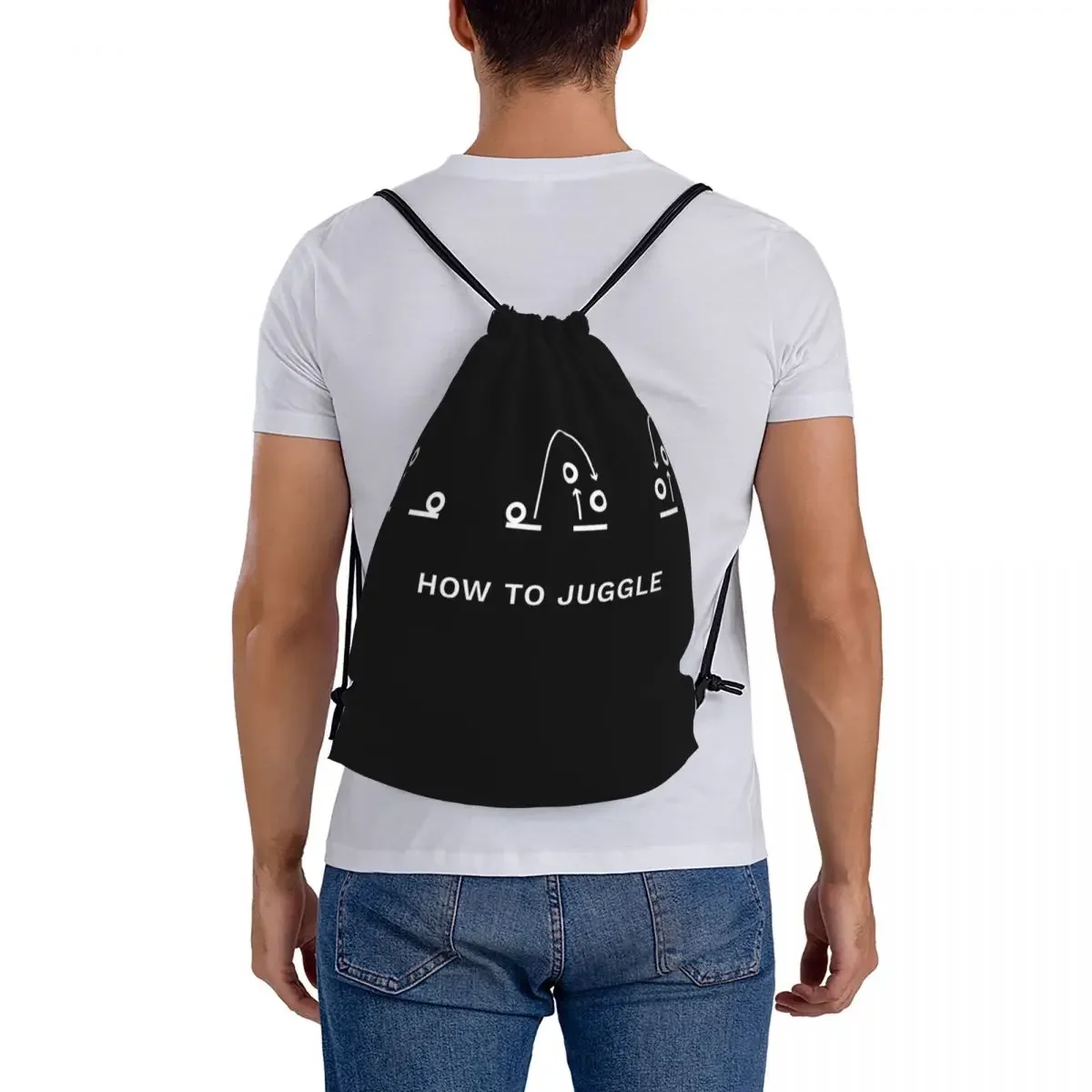 Sacos De Cordão Portátil, Como Juggle Diagrama Mochilas, Pacote De Bolso, Saco De Esportes, Bookbag, Casual, Homens, Mulheres, Estudantes