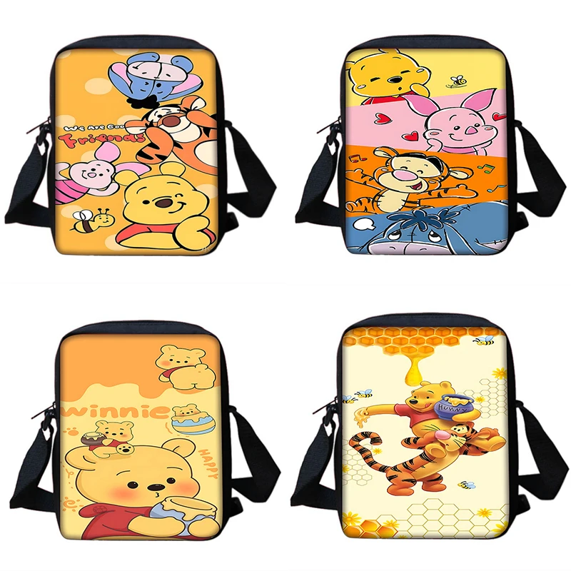 Bolso de hombro con estampado de Winnie the Pooh Tigger para niños y niñas, bolsa de mensajero informal para niños, bolsa para teléfono para hombres y mujeres, bolsa de compras