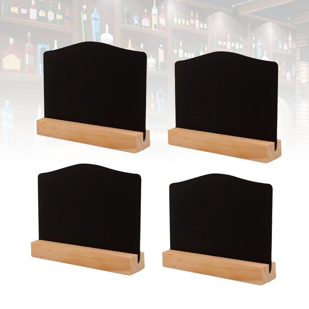 4 قطعة حامل السبورة الصغيرة منضدية السبورة تسجيل لحفل الزفاف مقهى مطعم شرب عروض علامات السبورة مقوسة #2