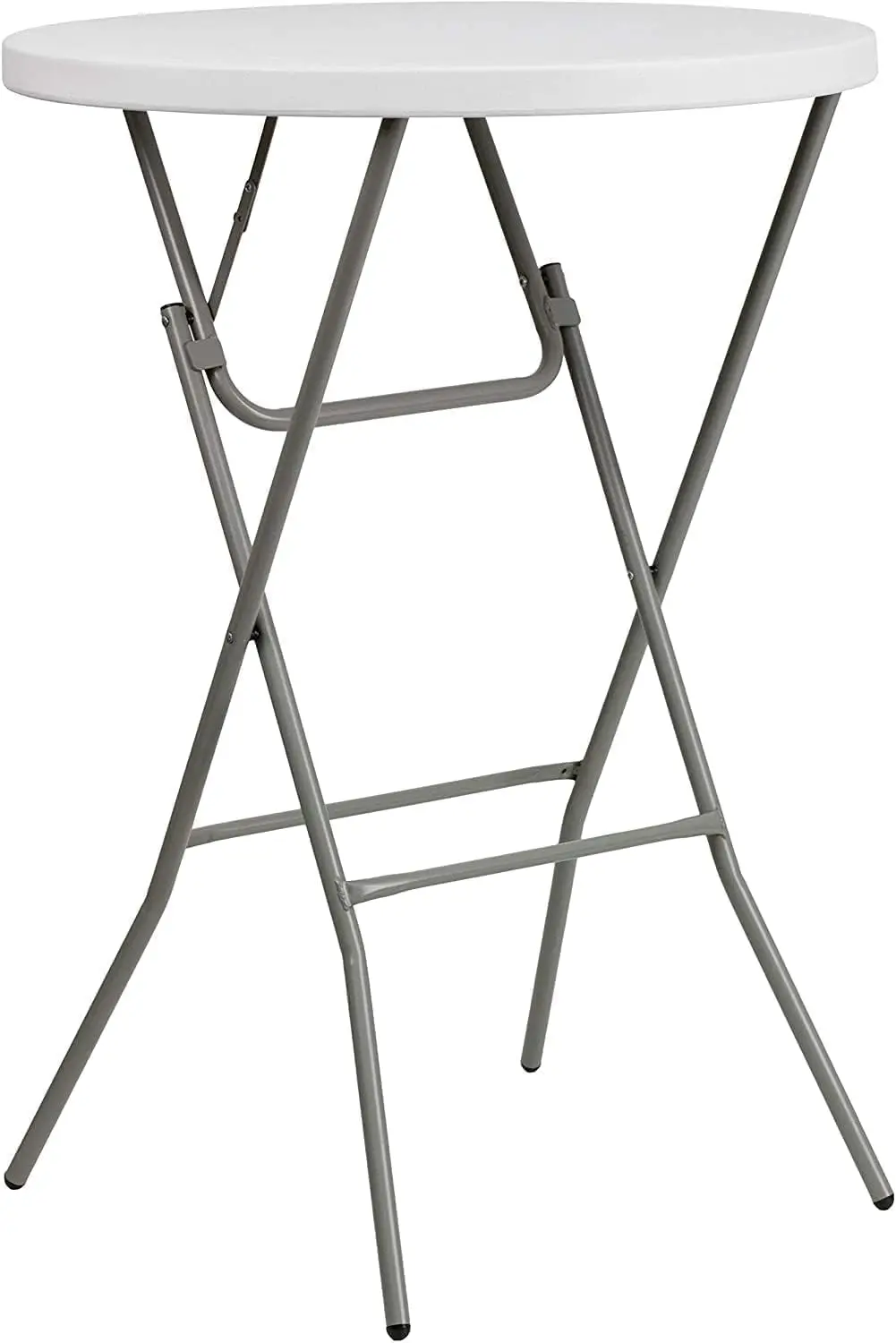 

32-дюймовый белый пластиковый складной круглый стол с высокой столешницей для вечеринок в помещении и на улице, а также для коммерческого использования