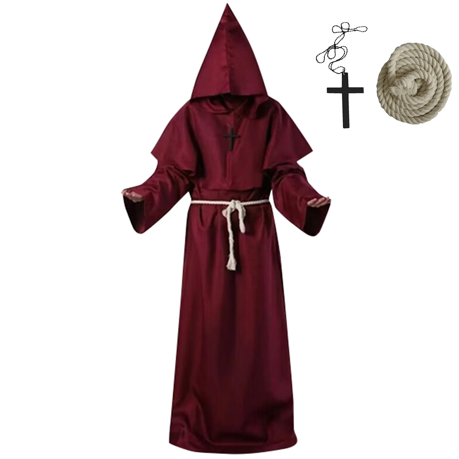 Monk Clothing Ancient Costume Medieval Monk Robe Wizard Clothing Priest Clothing Halloween Cos Costume