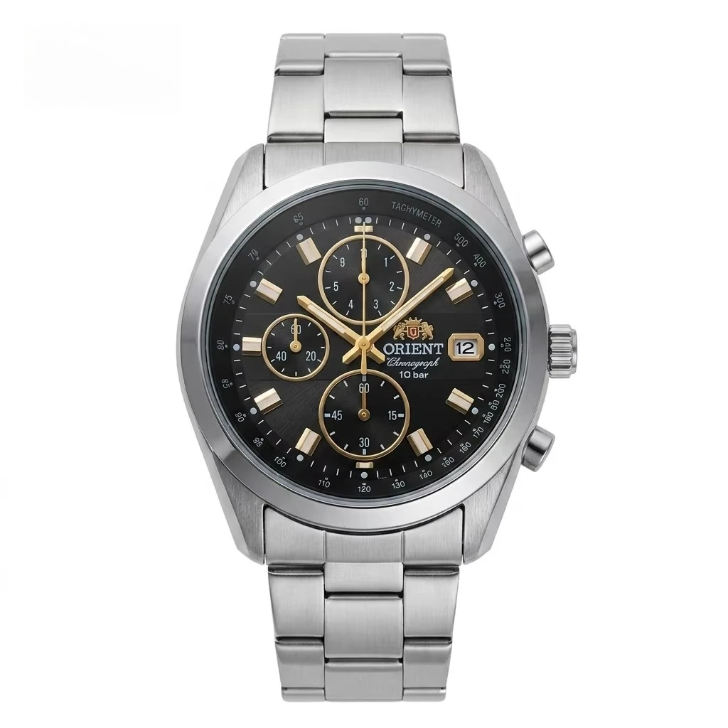 montre-de-sport-pour-hommes-chronographe-a-quartz-marque-orient-avec-echelle-tachymetrique-affichage-de-la-date-etanche-jusqu'a-100-metres-bracelet-en-acier-inoxydable