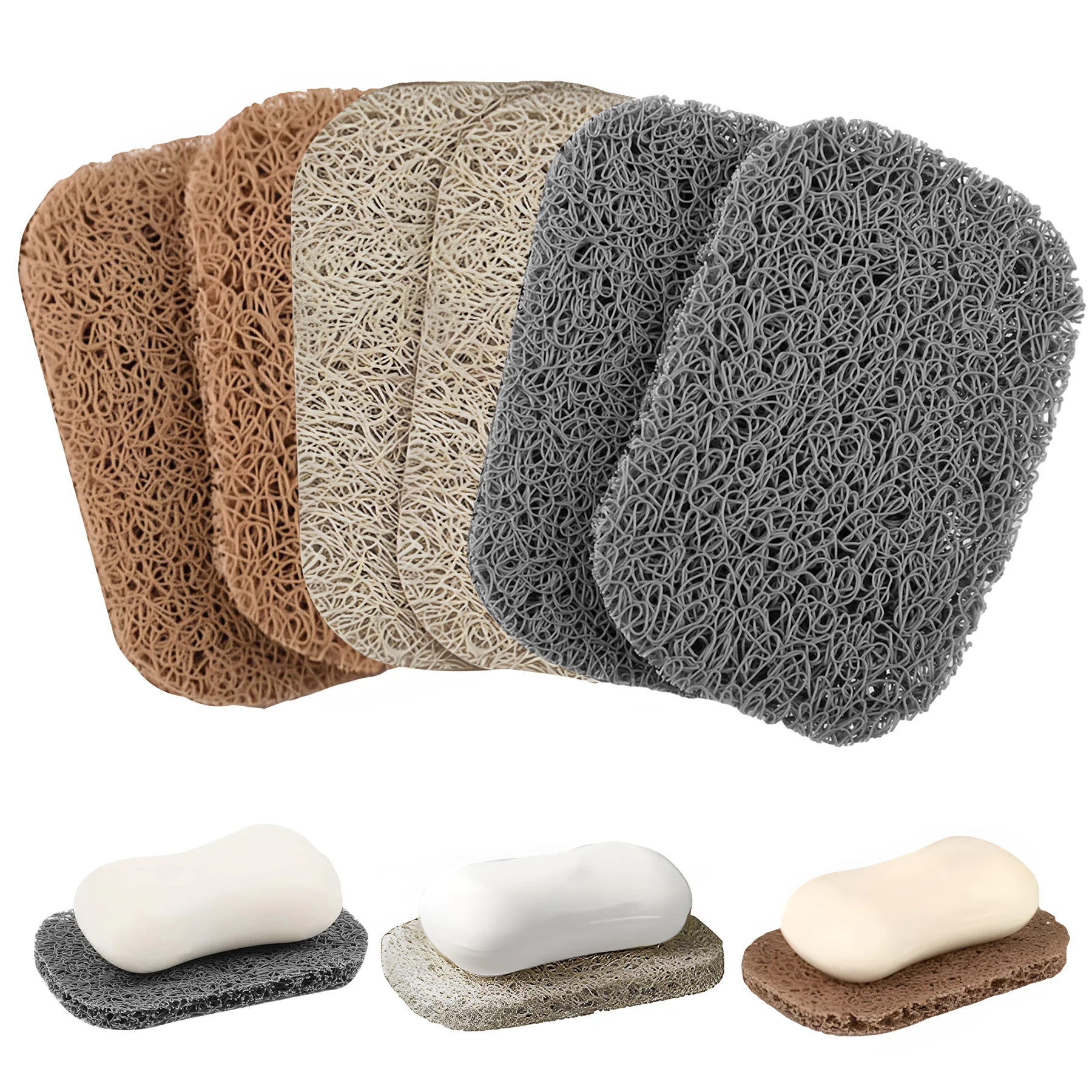2PCS Soap Holder Pads, Non-Slip Soap Bar Savers Self-Drainin
